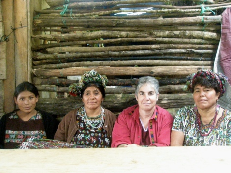 Laurie listens to women in Bisan, Guatemala give testimony